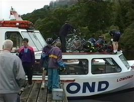 Loading our cruise boat at Tarbet Pier
